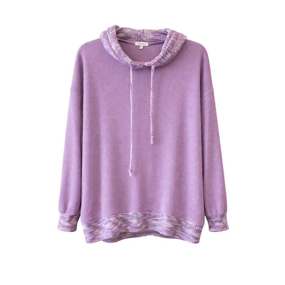 White Birch Lavender Ribbed Hoodie XL Casual Soft Pullover